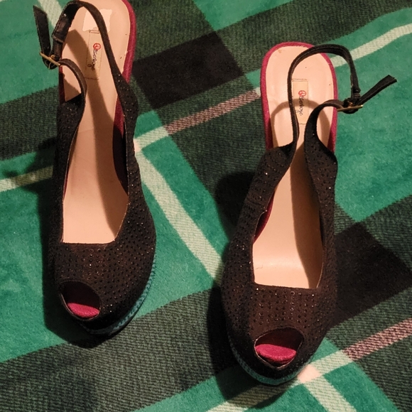 🔥HP🔥WOMENS OLSENBOYE PLATFORM STUDDED STILETTO HEELS MULTI COLORED SIZE 9.5 - Picture 7 of 12